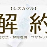 シズカゲル　解約